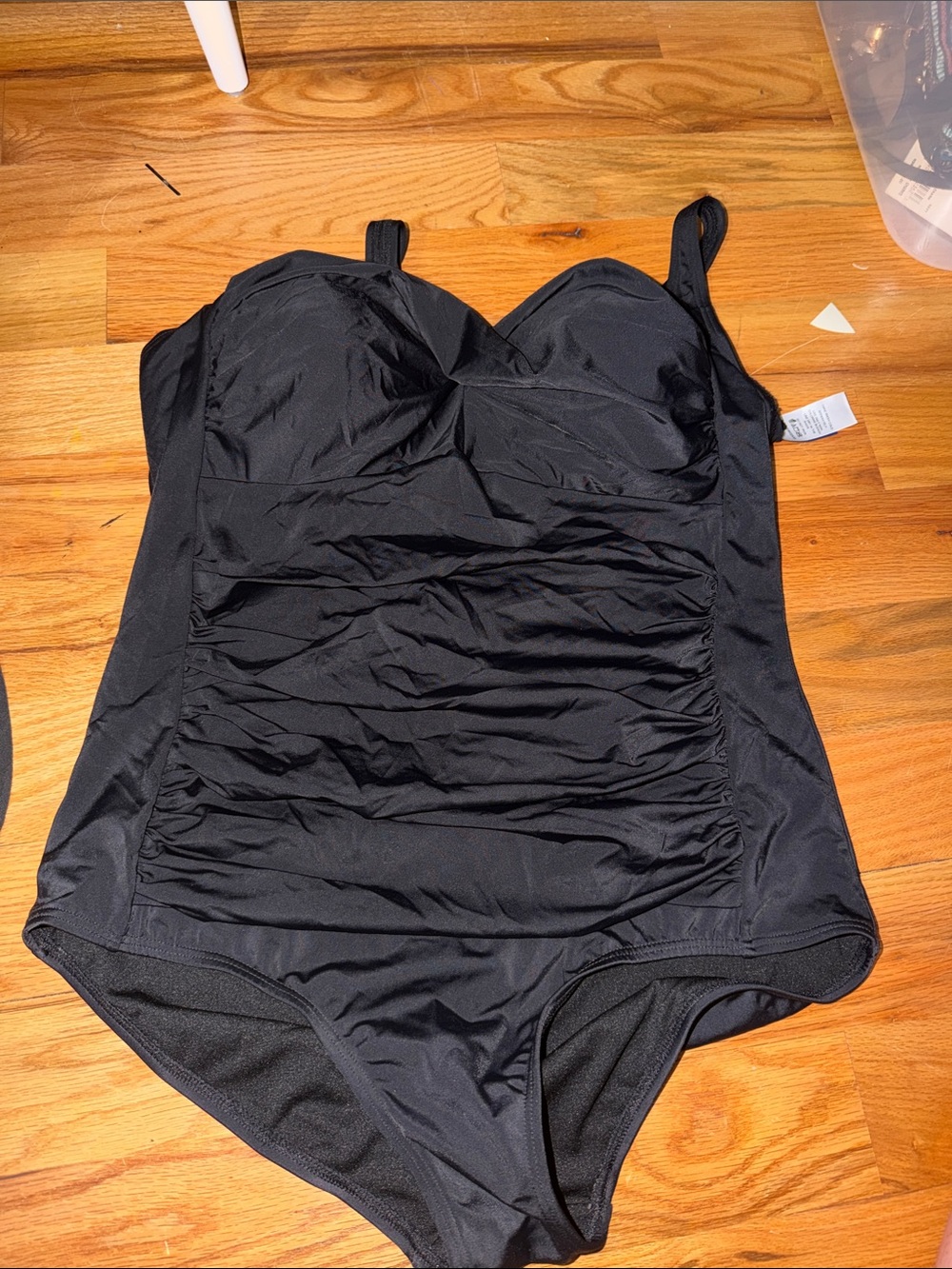 Swimsuits For All Black Ruched One-Piece Swimsuit
